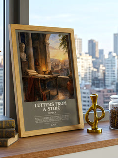 Letters from a Stoic bookish poster colour and style options – Seneca book art
