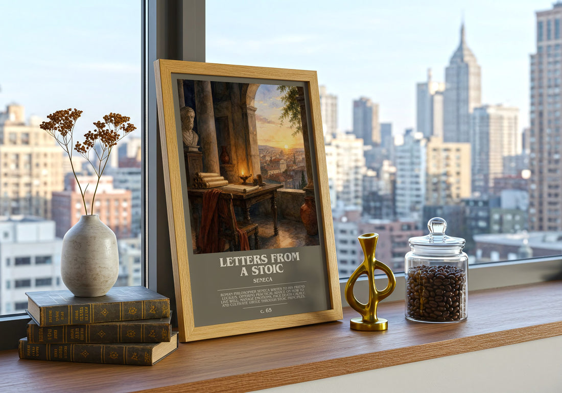 Letters from a Stoic bookish poster colour and style options – Seneca book art