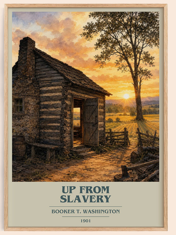 Up from Slavery book cover book poster by Booker T. Washington – framed literary art print