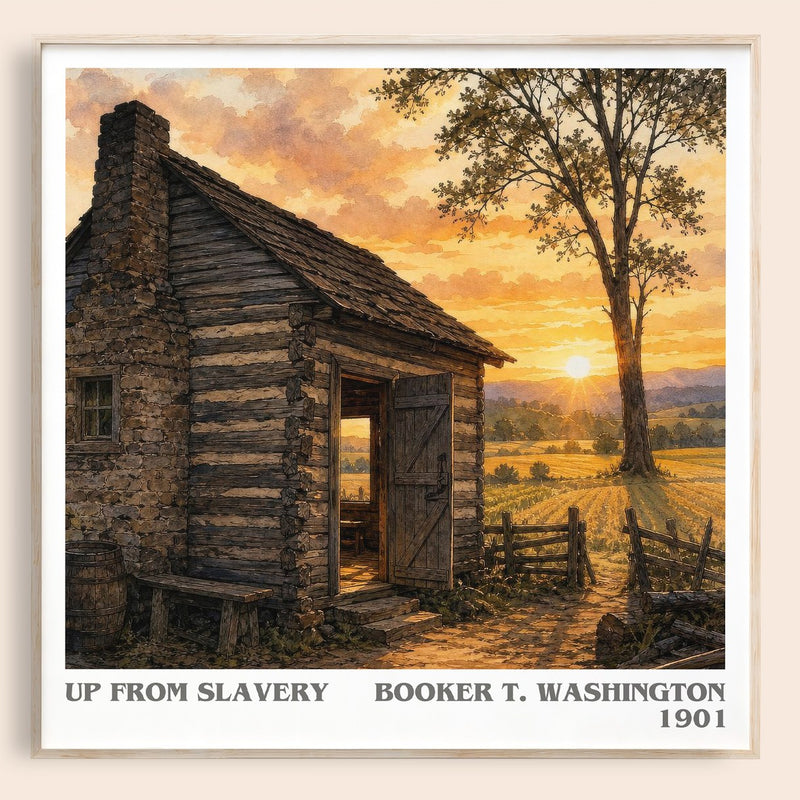 Up from Slavery literary book poster by Booker T. Washington – framed literary art print