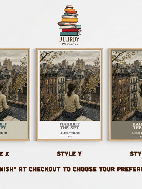 Harriet the Spy book cover print in frame leaning in hallway – childrens wall art