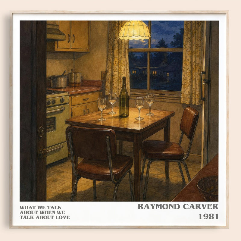 What We Talk About When We Talk About Love literary book poster by Raymond Carver – framed literary art print