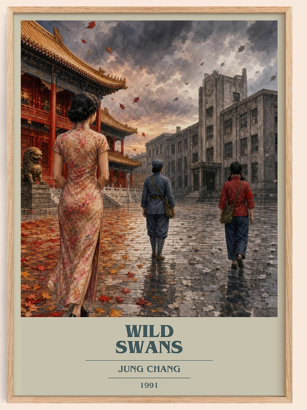 Wild Swans book cover book poster by Jung Chang – framed literary art print