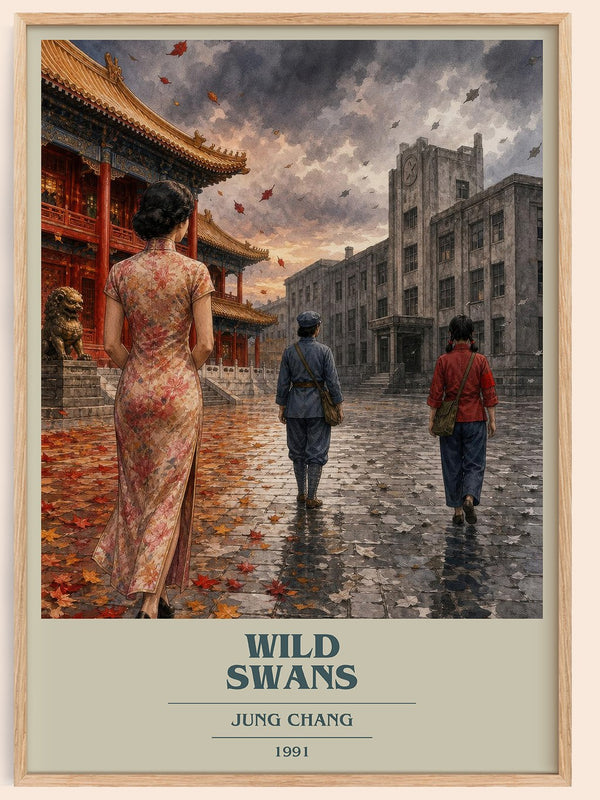 Wild Swans book cover book poster by Jung Chang – framed literary art print