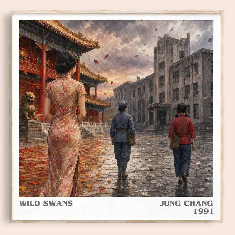 Wild Swans literary book poster by Jung Chang – framed literary art print