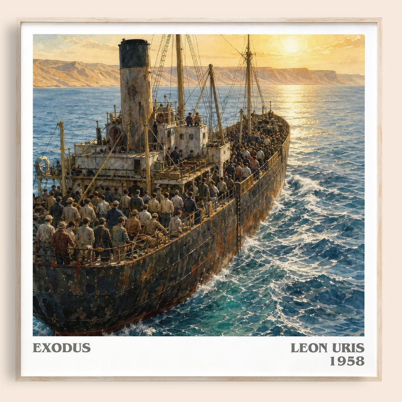 Exodus literary book poster by Leon Uris – framed literary art print