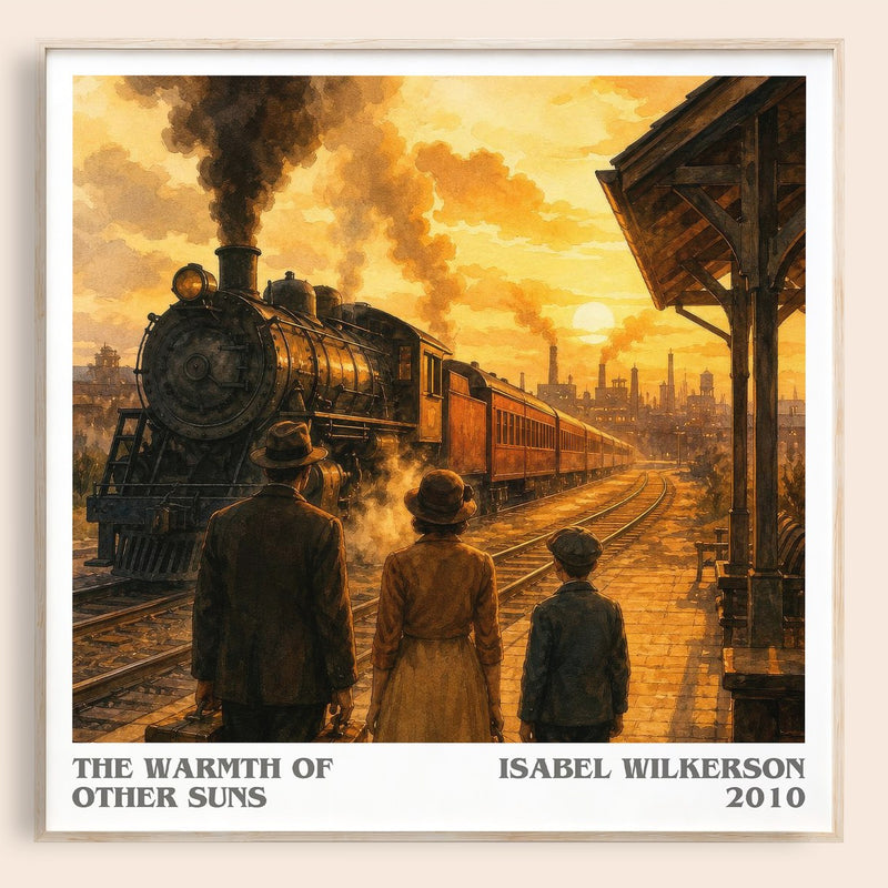 The Warmth Of Other Suns literary book poster by Isabel Wilkerson – framed literary art print