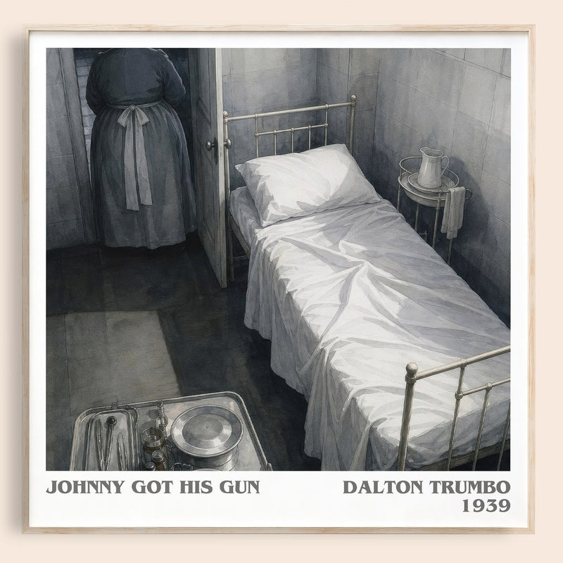 Johnny Got His Gun literary book poster by Dalton Trumbo – framed literary art print