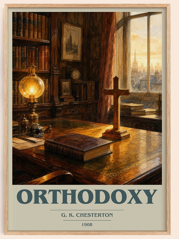 Orthodoxy book cover book poster by G. K. Chesterton – framed literary art print