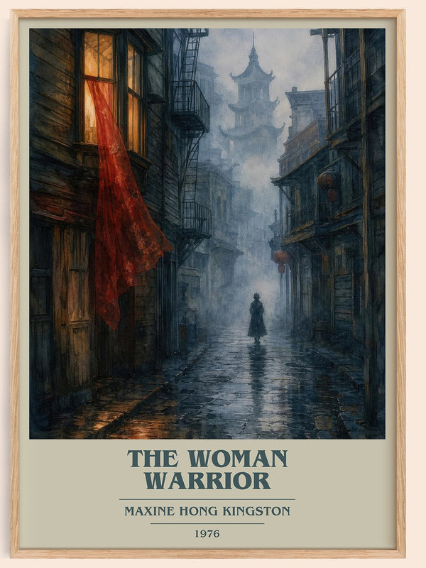 The Woman Warrior book cover book poster by Maxine Hong Kingston – framed literary art print