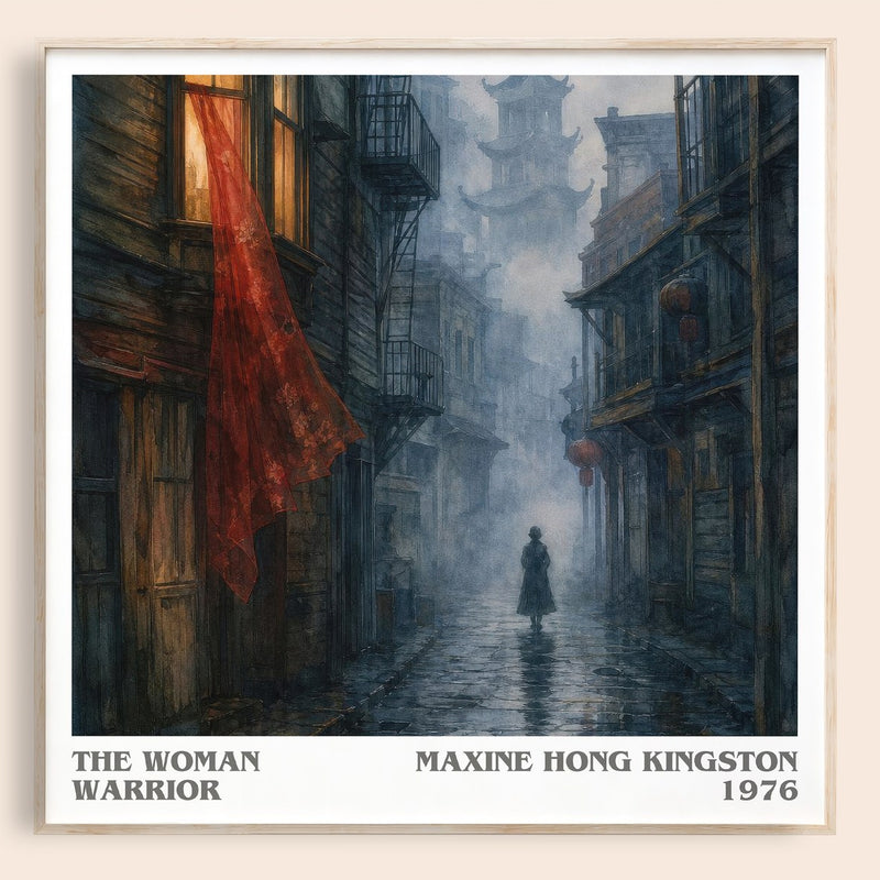 The Woman Warrior literary book poster by Maxine Hong Kingston – framed literary art print