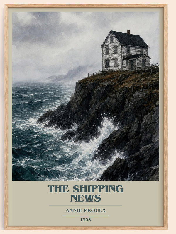 The Shipping News book cover book poster by Annie Proulx – framed literary art print