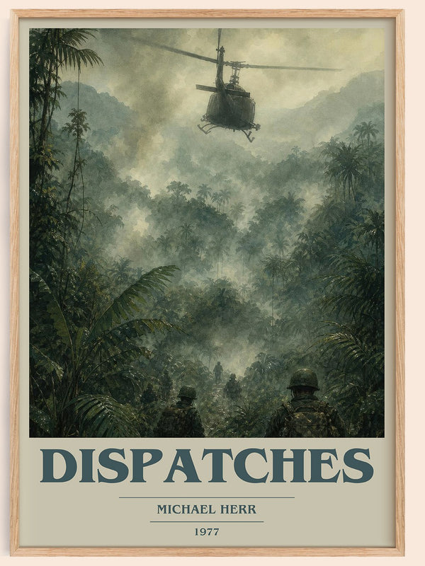 Dispatches book cover book poster by Michael Herr – framed literary art print