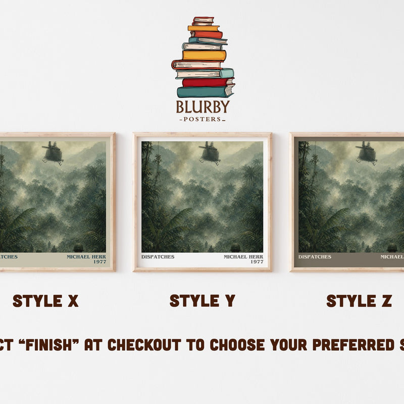 Dispatches literary print in frame leaning in hallway – non fiction wall art