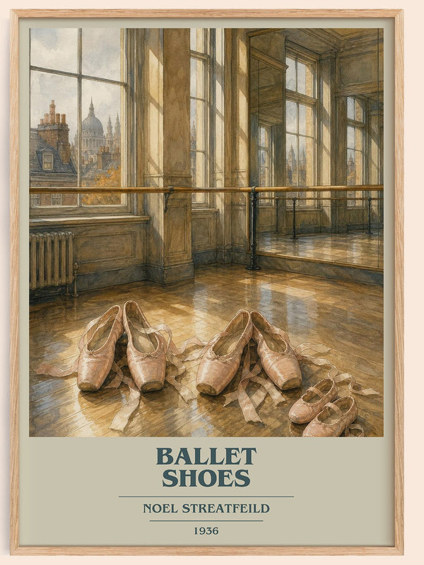 Ballet Shoes book cover book poster by Noel Streatfeild – framed literary art print
