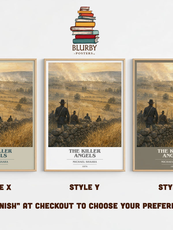 The Killer Angels book cover print in frame leaning in hallway – historical fiction wall art