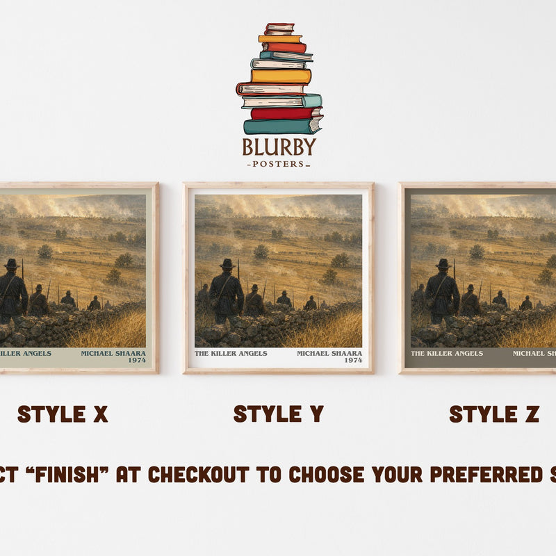 The Killer Angels literary print in frame leaning in hallway – historical fiction wall art