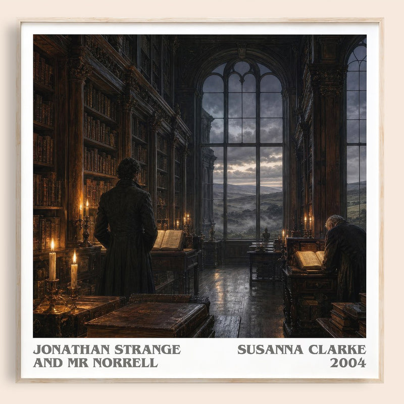 Jonathan Strange and Mr Norrell literary book poster by Susanna Clarke – framed literary art print