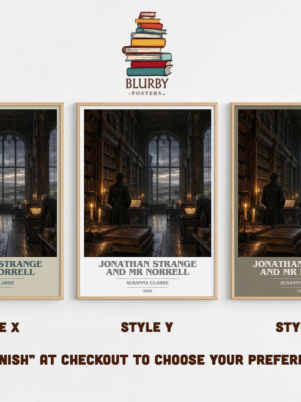 Jonathan Strange and Mr Norrell book cover print in frame leaning in hallway – fantasy wall art