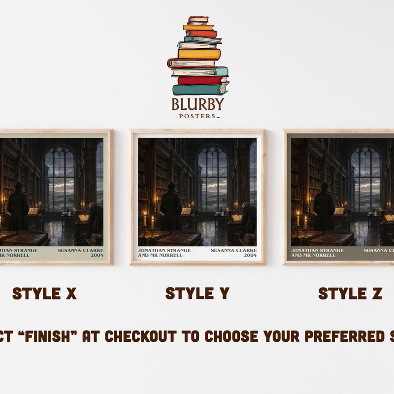 Jonathan Strange and Mr Norrell literary print in frame leaning in hallway – fantasy wall art