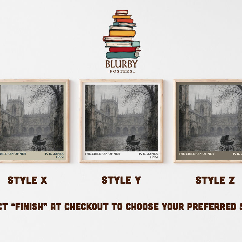 The Children of Men literary print in frame leaning in hallway – dystopian wall art