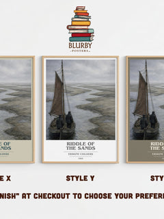 Riddle of the Sands book cover print in frame leaning in hallway – adventure wall art