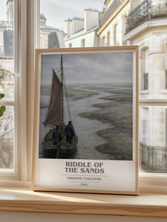 Riddle of the Sands book cover poster colour and style options – Erskine Childers book art