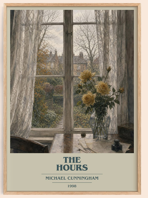 The Hours book cover book poster by Michael Cunningham – framed literary art print