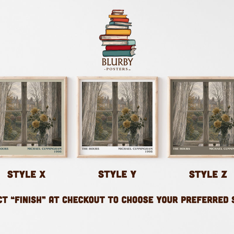 The Hours literary print in frame leaning in hallway – literary fiction wall art