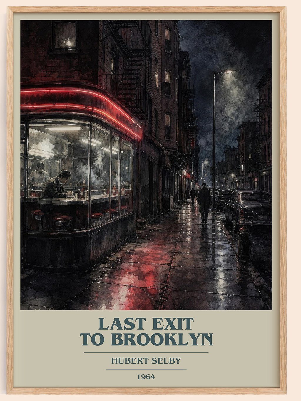 Last Exit to Brooklyn book cover book poster by Hubert Selby – framed literary art print