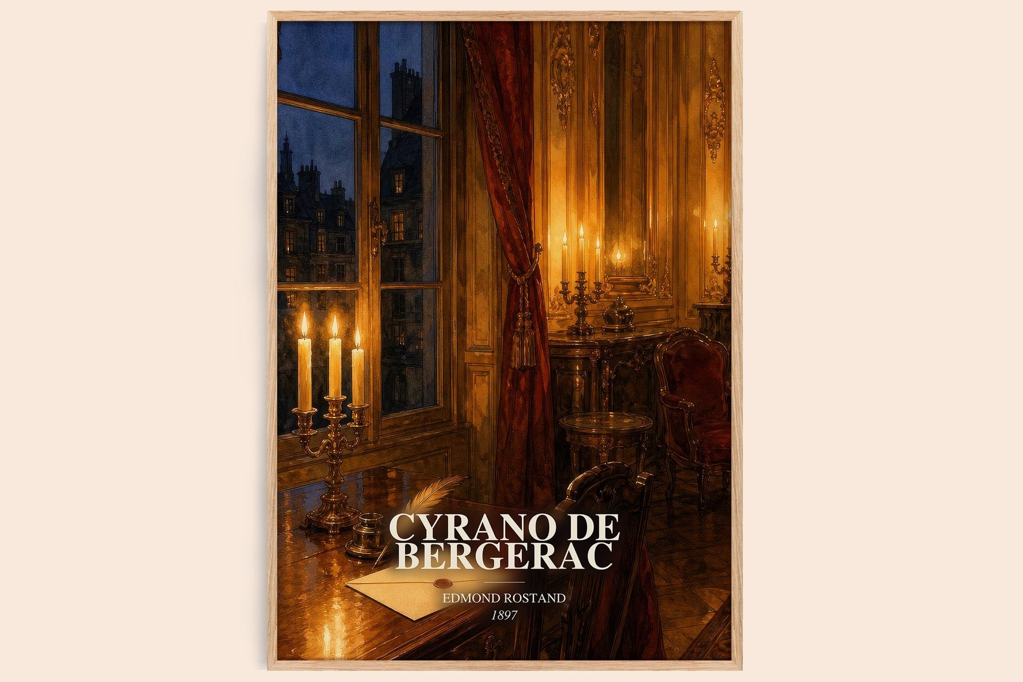 Cyrano de Bergerac Book Watercolour Illustration by Edmond Rostand