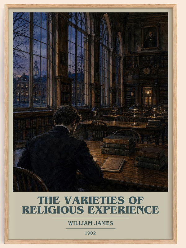 The Varieties of Religious Experience book cover book poster by William James – framed literary art print
