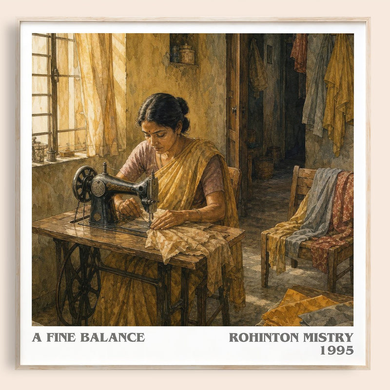 A Fine Balance literary book poster by Rohinton Mistry – framed literary art print