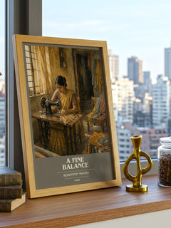 A Fine Balance book cover poster colour and style options – Rohinton Mistry book art