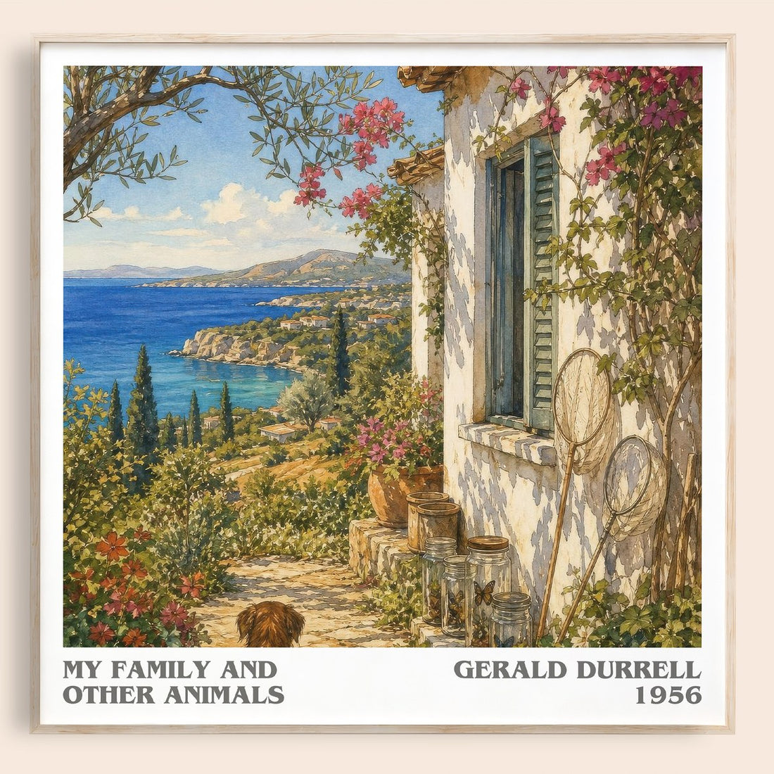My Family And Other Animals literary book poster by Gerald Durrell – framed literary art print