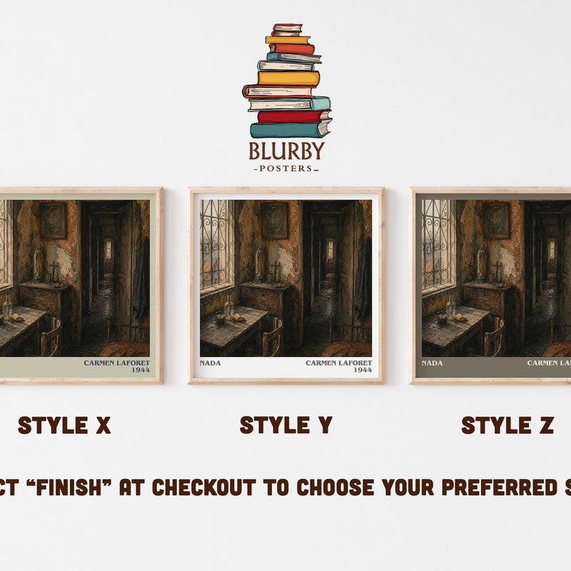 Nada literary print in frame leaning in hallway – literary fiction wall art