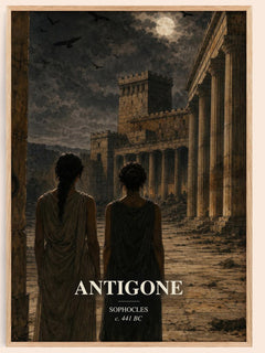 Antigone watercolour book poster by Sophocles – framed literary art print
