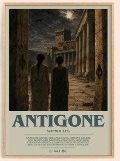 Antigone bookish book poster by Sophocles – framed literary art print