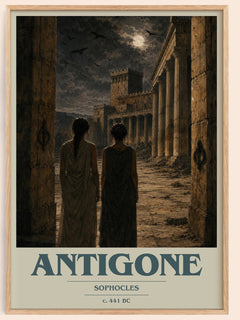 Antigone book cover book poster by Sophocles – framed literary art print