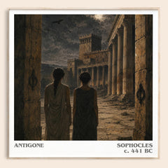Antigone literary book poster by Sophocles – framed literary art print