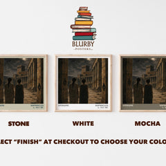 Antigone literary print framed by window – Stone, White and Mocha square prints side by side – choose your colour