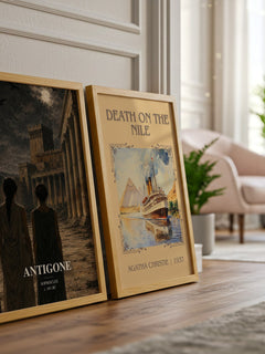 Antigone watercolour print framed by window – literary home decor