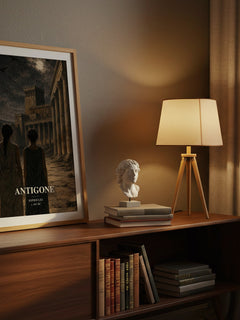 Antigone watercolour print on bookshelf – Sophocles fan gift
