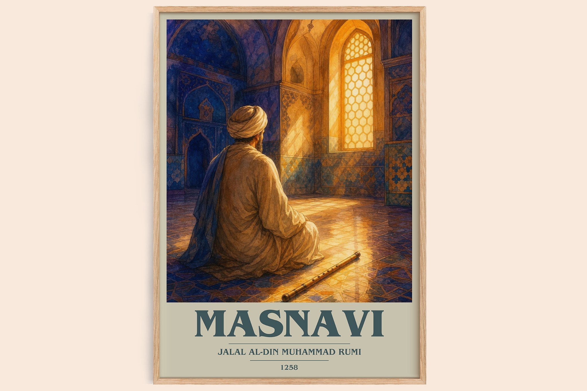 Masnavi Book Cover Poster by Jalal al-Din Muhammad Rumi