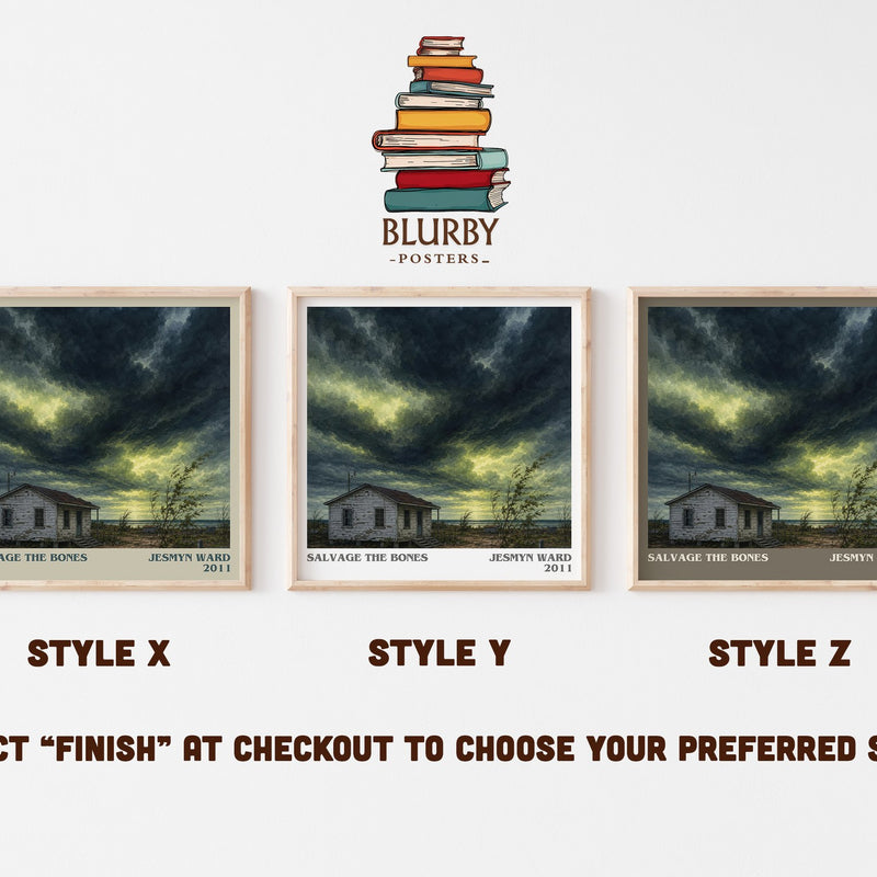 Salvage the Bones literary print in frame leaning in hallway – literary fiction wall art