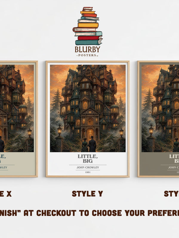 Little, Big book cover print in frame leaning in hallway – fantasy wall art