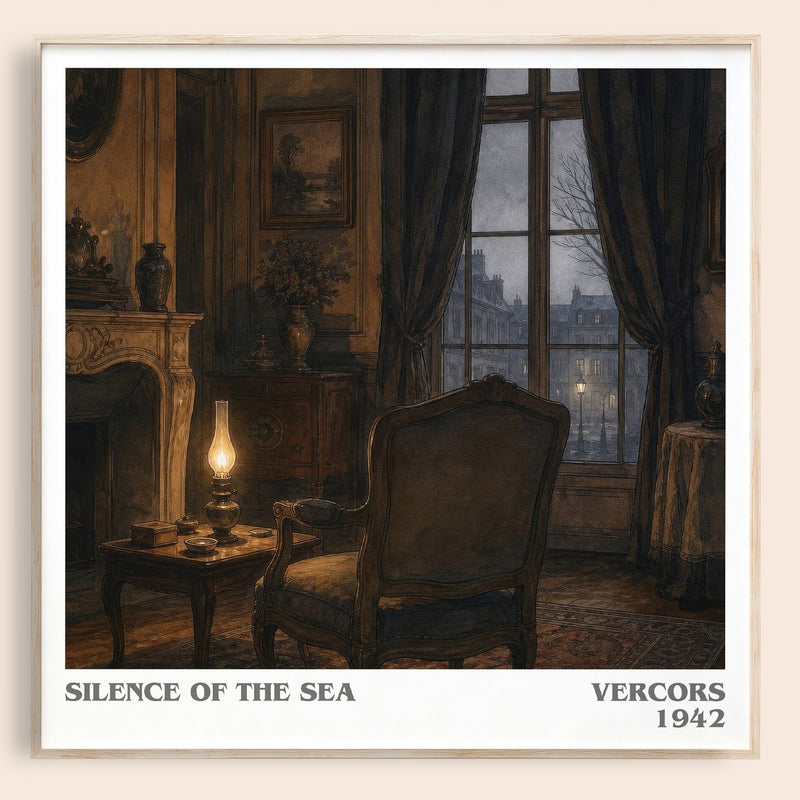 Silence of the Sea literary book poster by Vercors – framed literary art print
