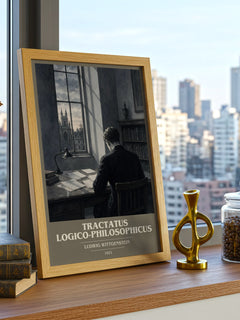 Tractatus Logico-Philosophicus book cover print framed by window – literary home decor