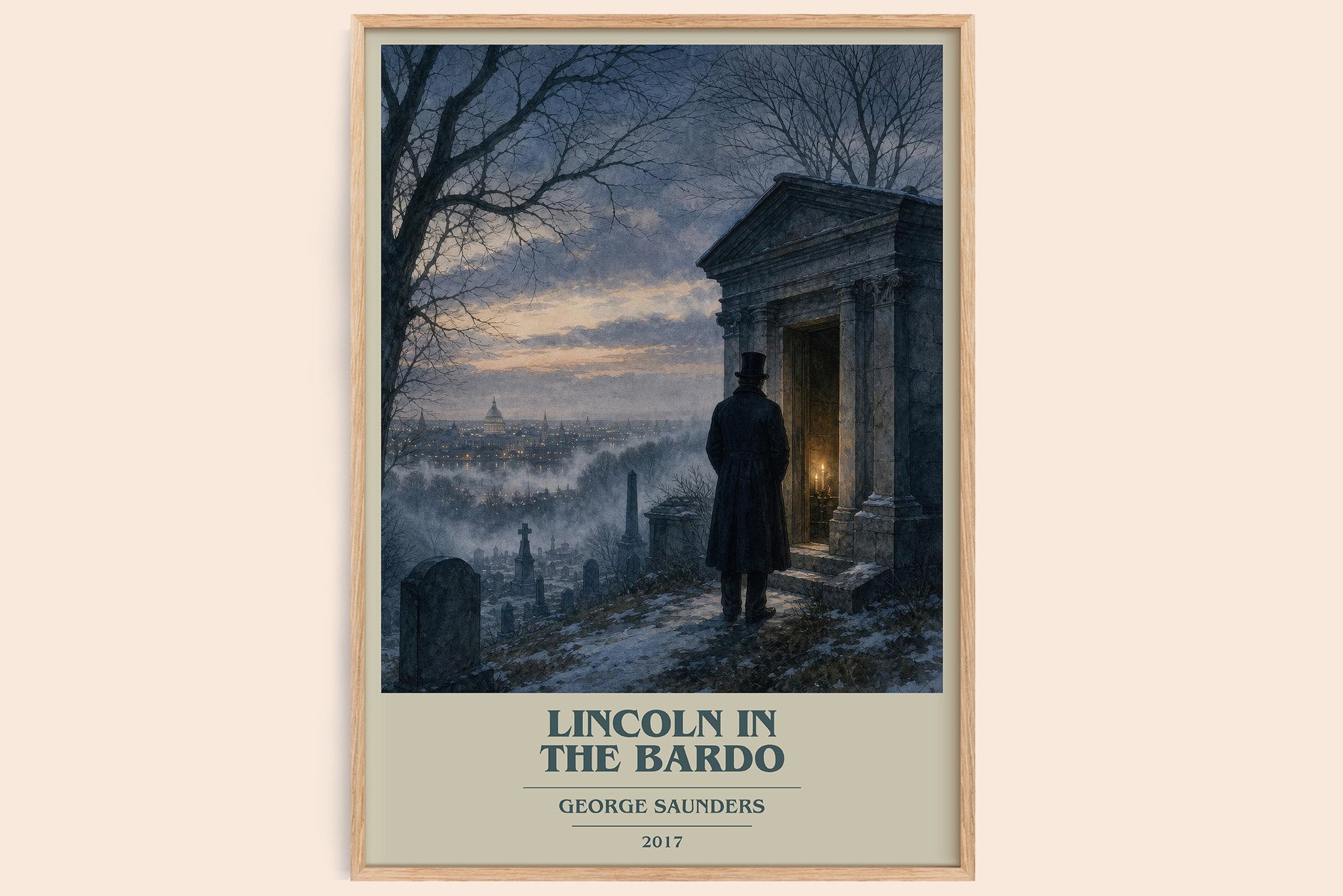 Lincoln in the Bardo Book Cover Poster by George Saunders