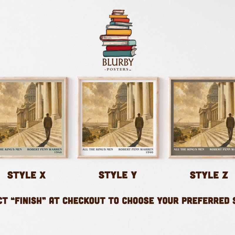 All the King's Men literary print in frame leaning in hallway – literary fiction wall art